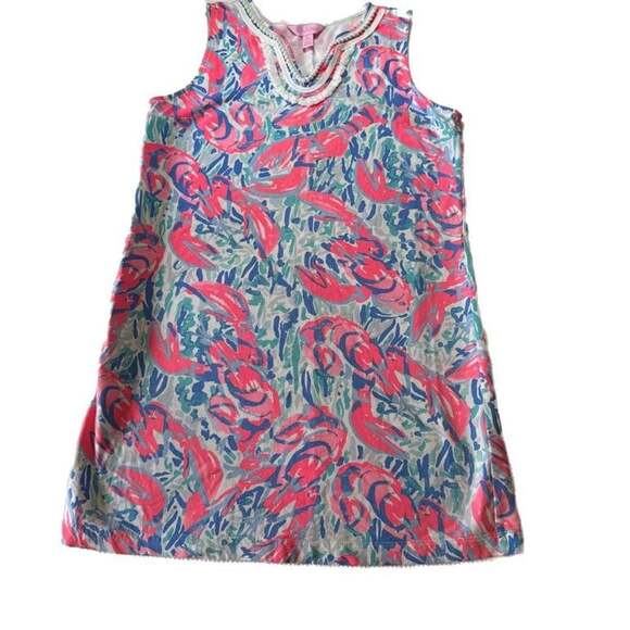 Lilly Pulitzer Lobster Print Tank Dress - Girls XL - Picture 1 of 7